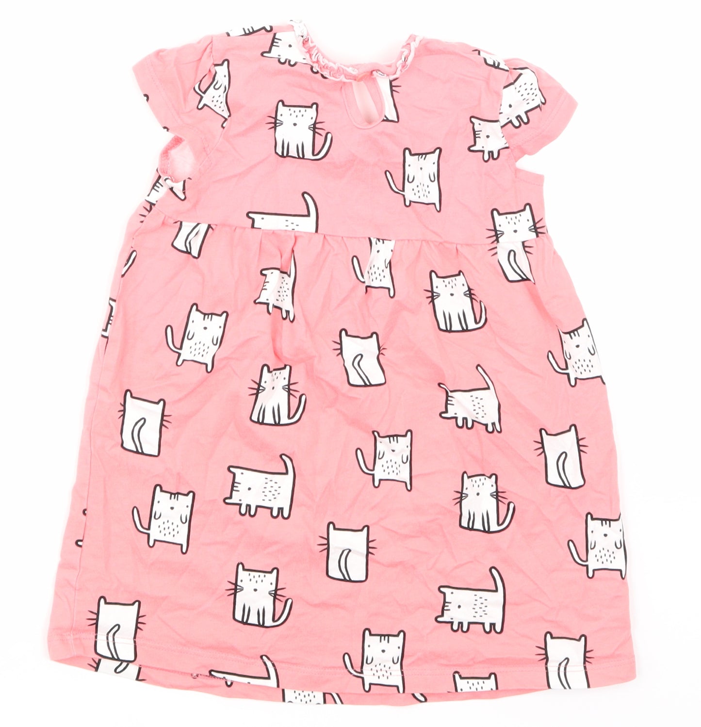 George Girls Pink Animal Print  Skater Dress  Size 18-24 Months