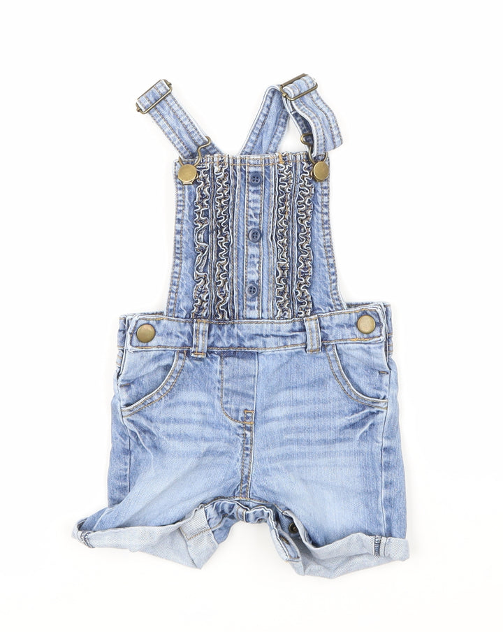 Mini Club Girls Blue Denim Dungaree One-Piece Size 9-12 Months
