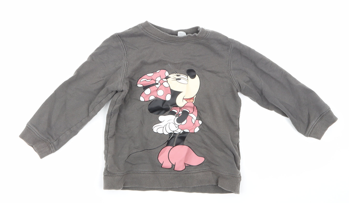 H&M Girls Grey   Pullover Sweatshirt Size 2-3 Years