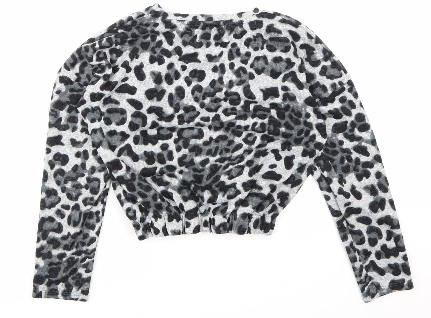Primark Girls Grey Animal Print  Pullover Sweatshirt Size 9-10 Years
