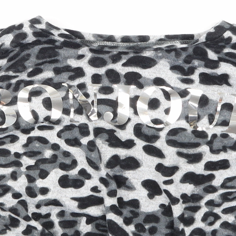 Primark Girls Grey Animal Print  Pullover Sweatshirt Size 9-10 Years