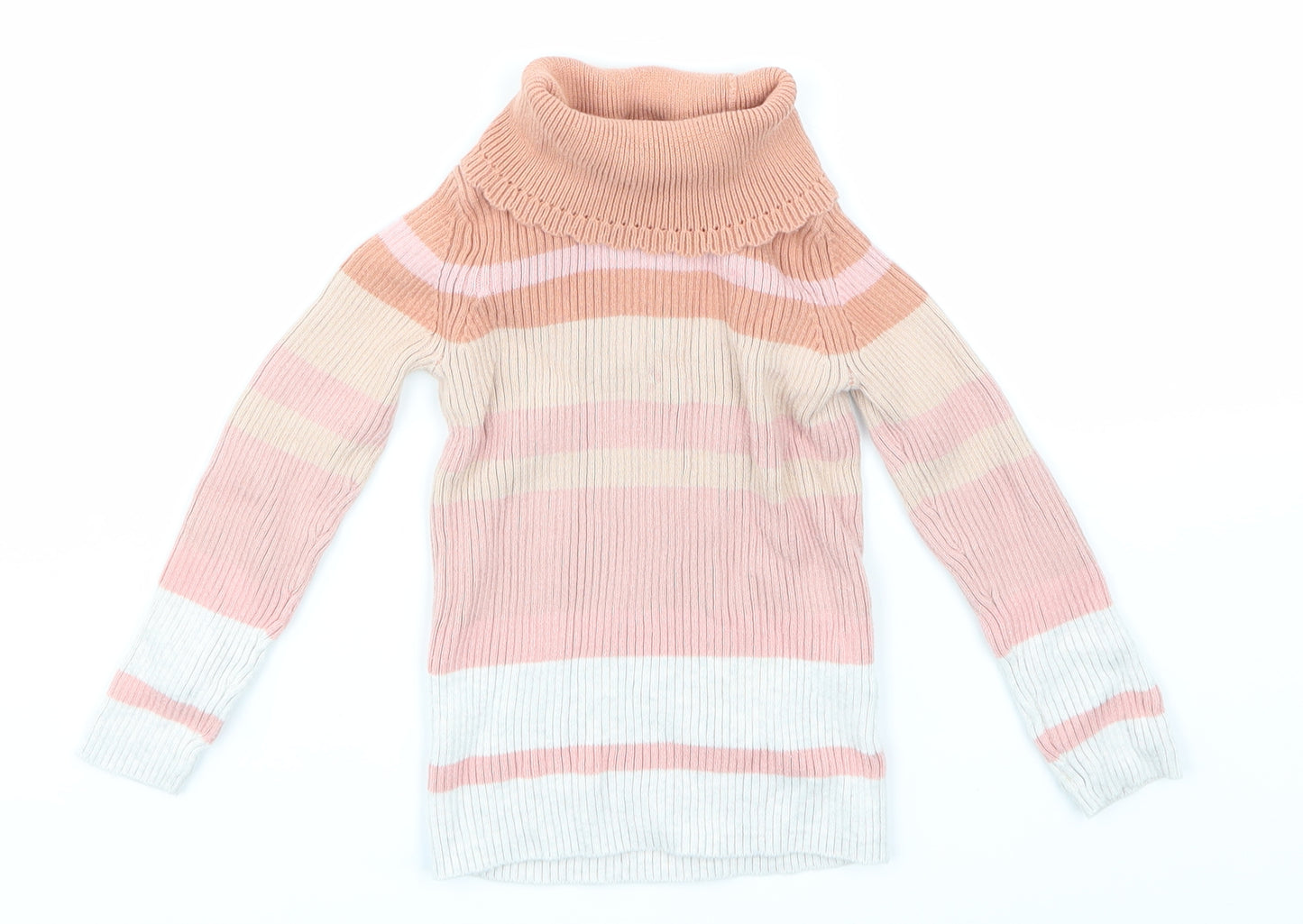George Girls Pink Striped  Basic T-Shirt Size 2-3 Years