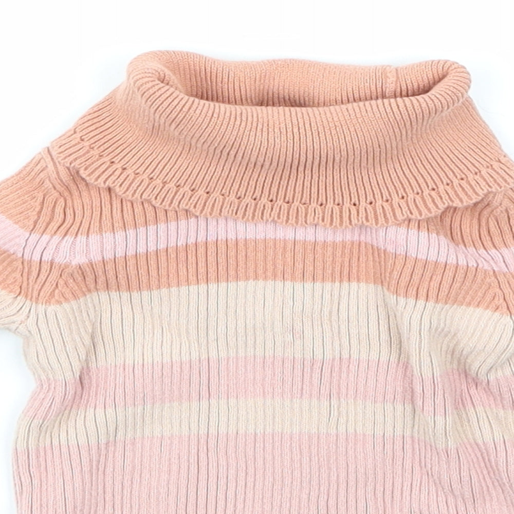 George Girls Pink Striped  Basic T-Shirt Size 2-3 Years