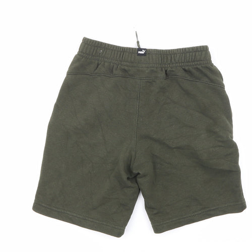 PUMA Boys Green   Sweat Shorts Size 7 Years