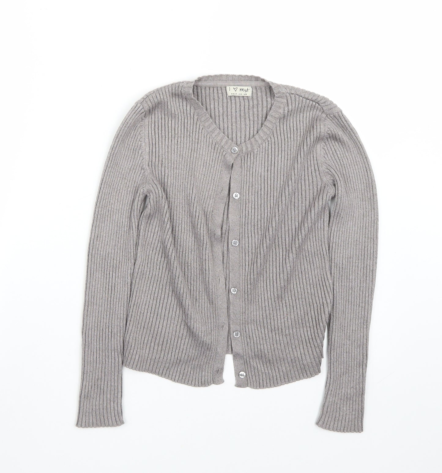 NEXT Girls Grey   Cardigan Jumper Size 9 Years