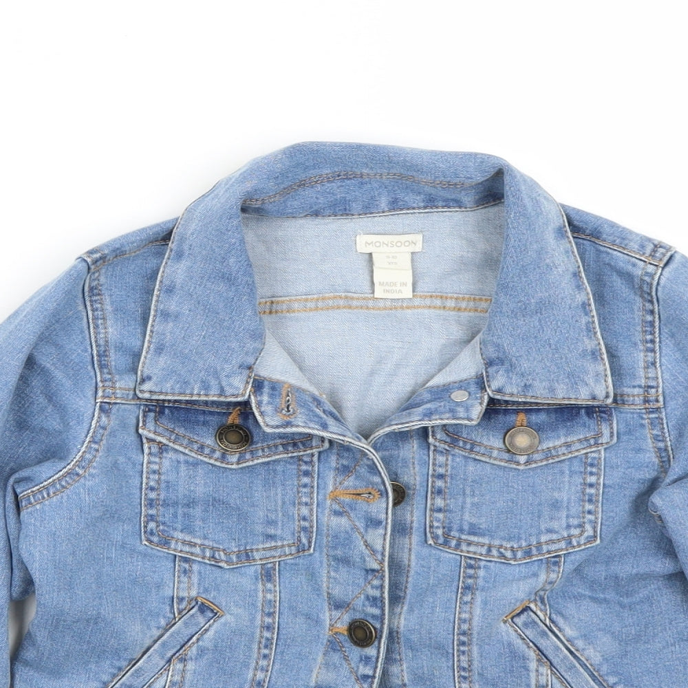 Monsoon Girls Blue   Jacket Coat Size 9-10 Years