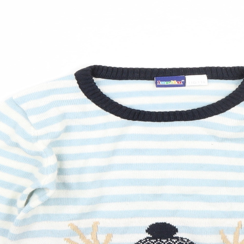 Lupilu Boys Blue Striped  Pullover Jumper Size 5-6 Years