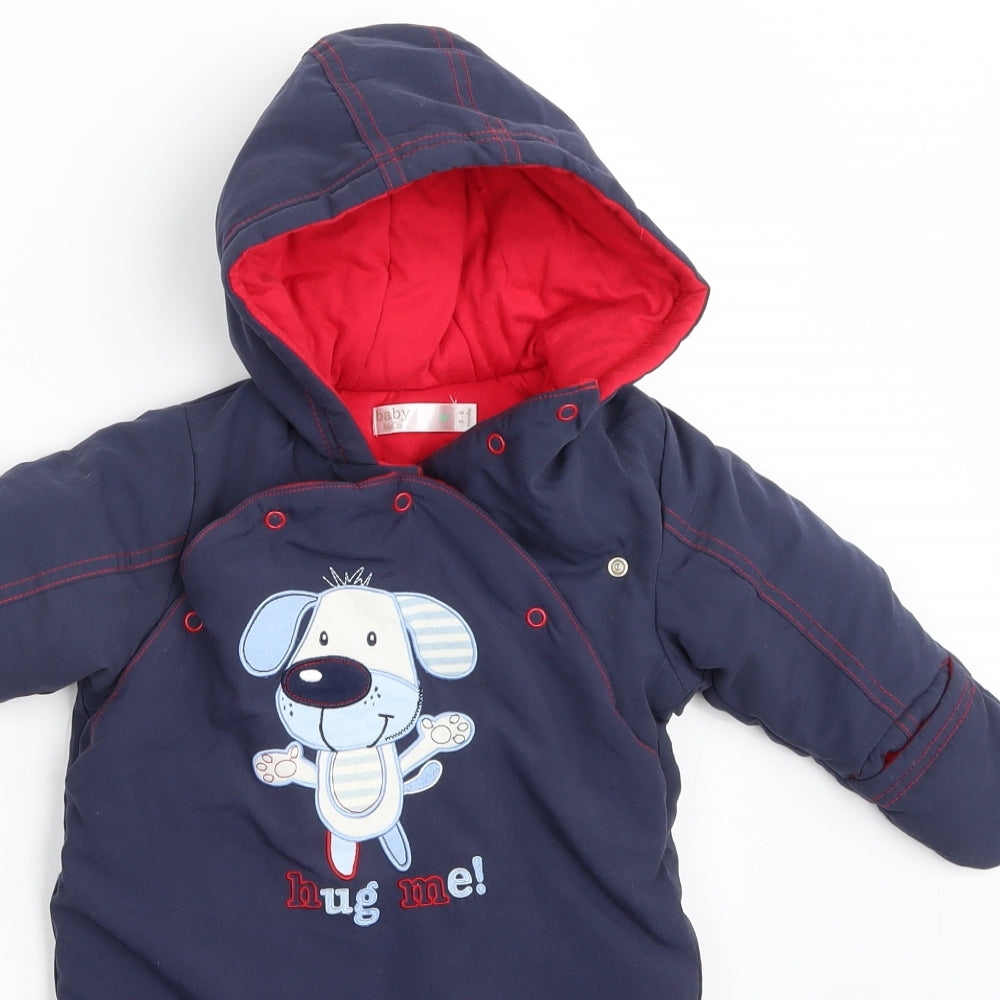 M&Co Boys Blue   Babygrow One-Piece Size 3-6 Months