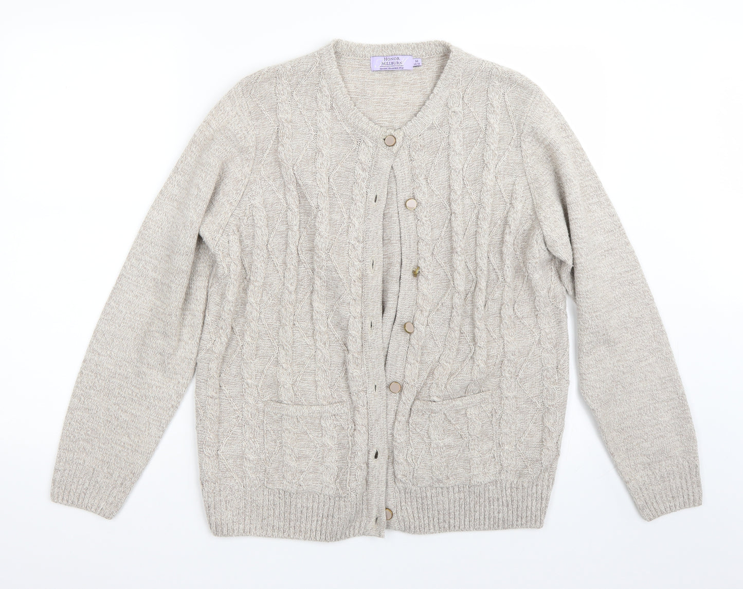 Honor Milburn Womens Beige   Cardigan Jumper Size M