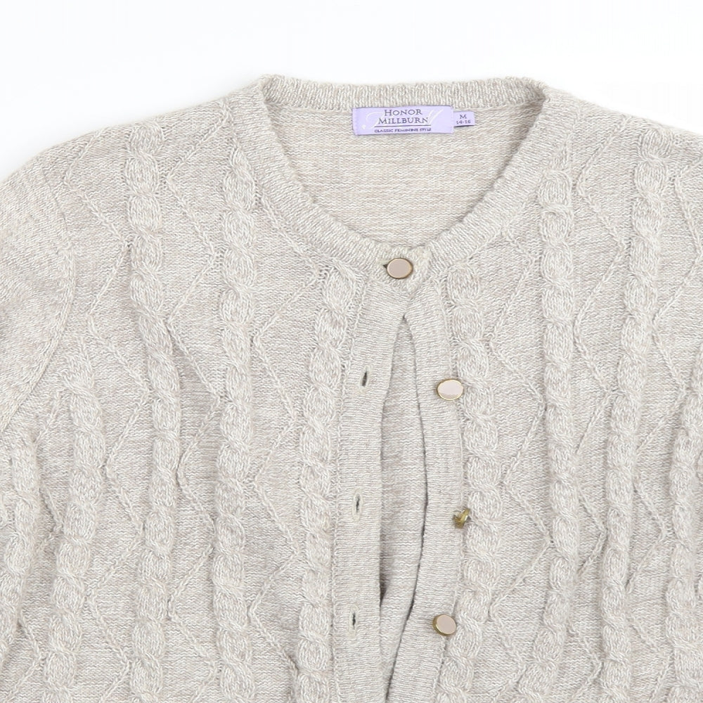 Honor Milburn Womens Beige   Cardigan Jumper Size M