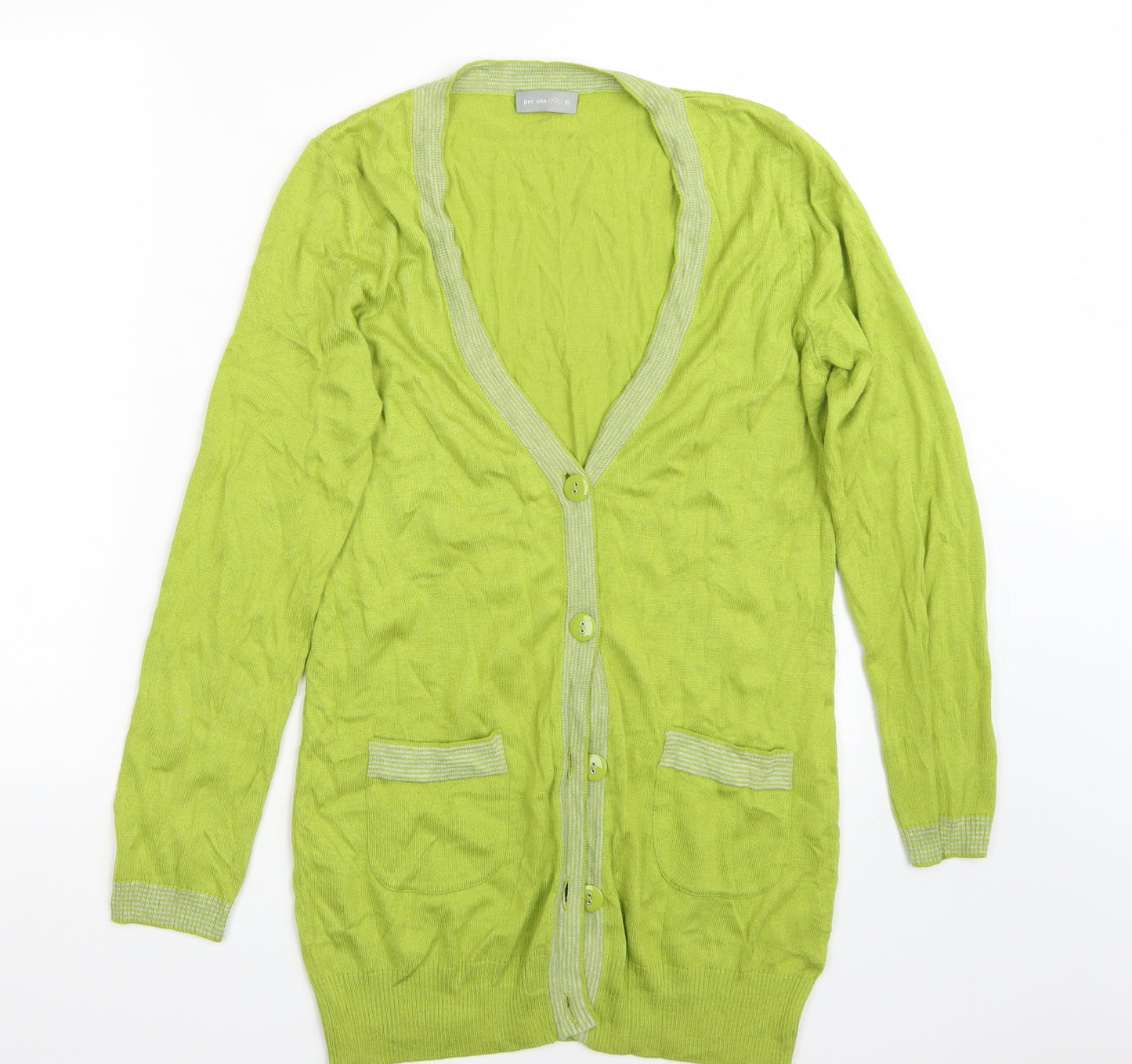 Per Una Womens Green   Cardigan Jumper Size 10