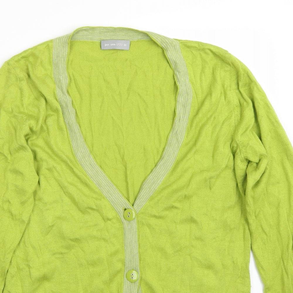 Per Una Womens Green   Cardigan Jumper Size 10