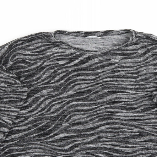 F&F Girls Grey Animal Print  Pullover Jumper Size 13 Years