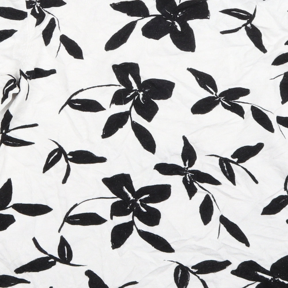Precis Womens White Floral  Basic T-Shirt Size M