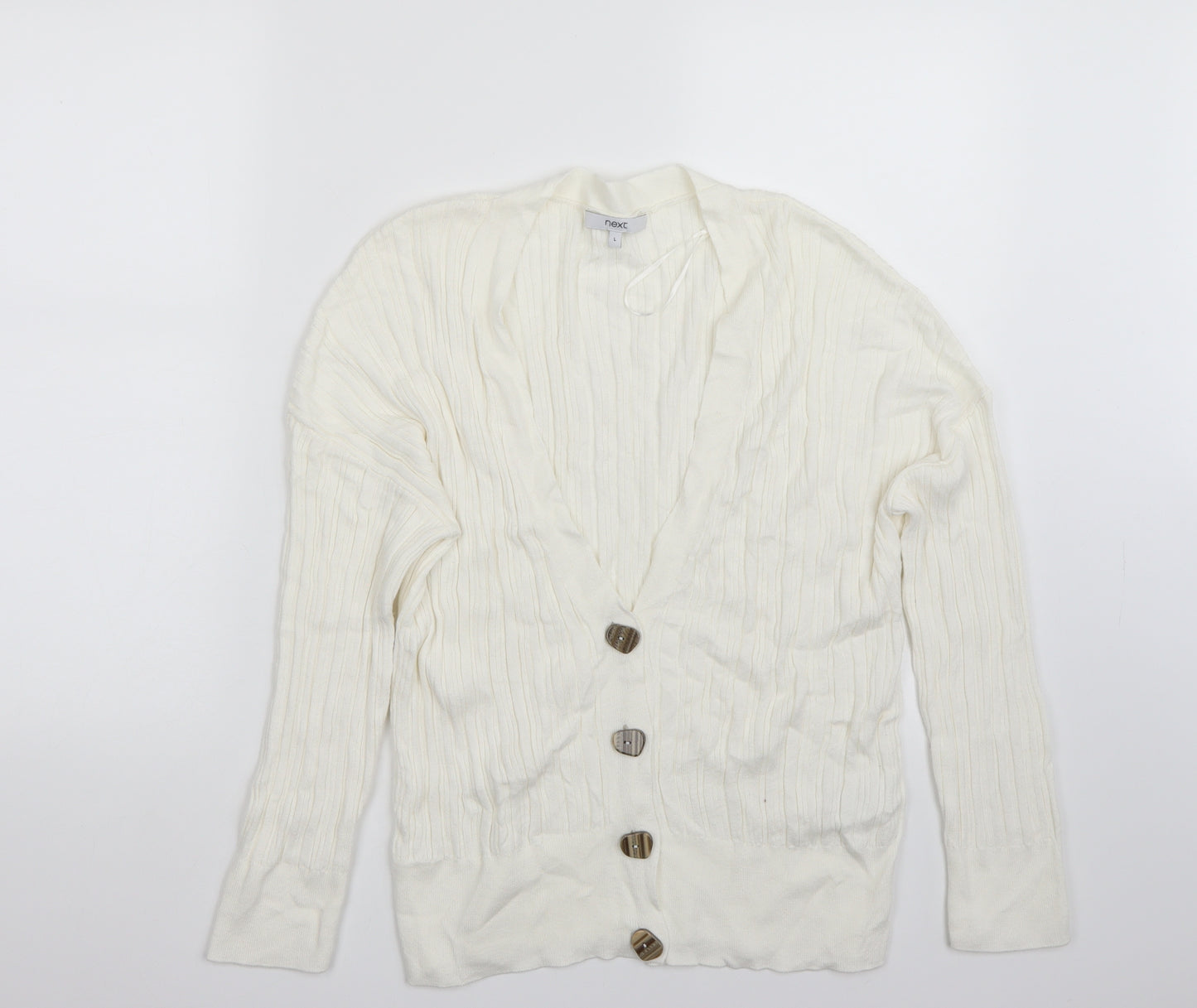 NEXT Womens White   Cardigan Jumper Size L