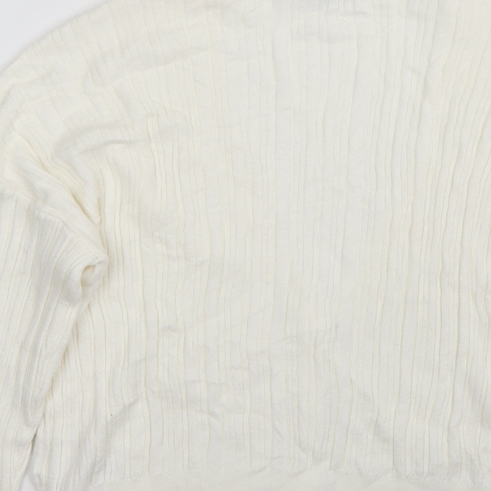 NEXT Womens White   Cardigan Jumper Size L