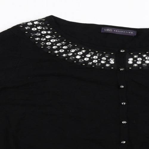 Marks and Spencer Womens Black  Knit Cardigan Jumper Size 18