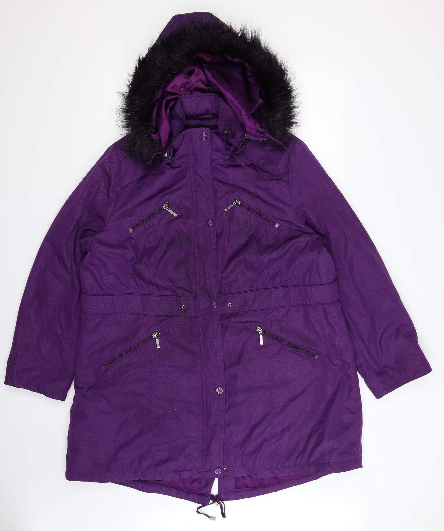 Per Una Womens Purple   Parka Coat Size XL