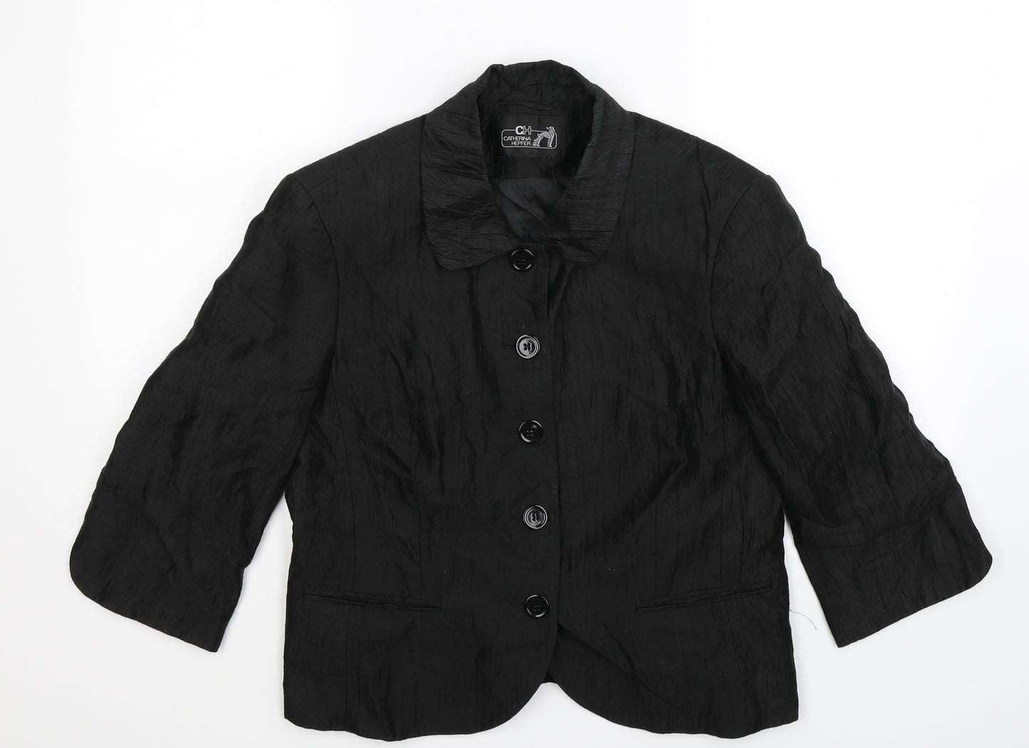 Catherina Hepfer Womens Black   Jacket Blazer Size 14
