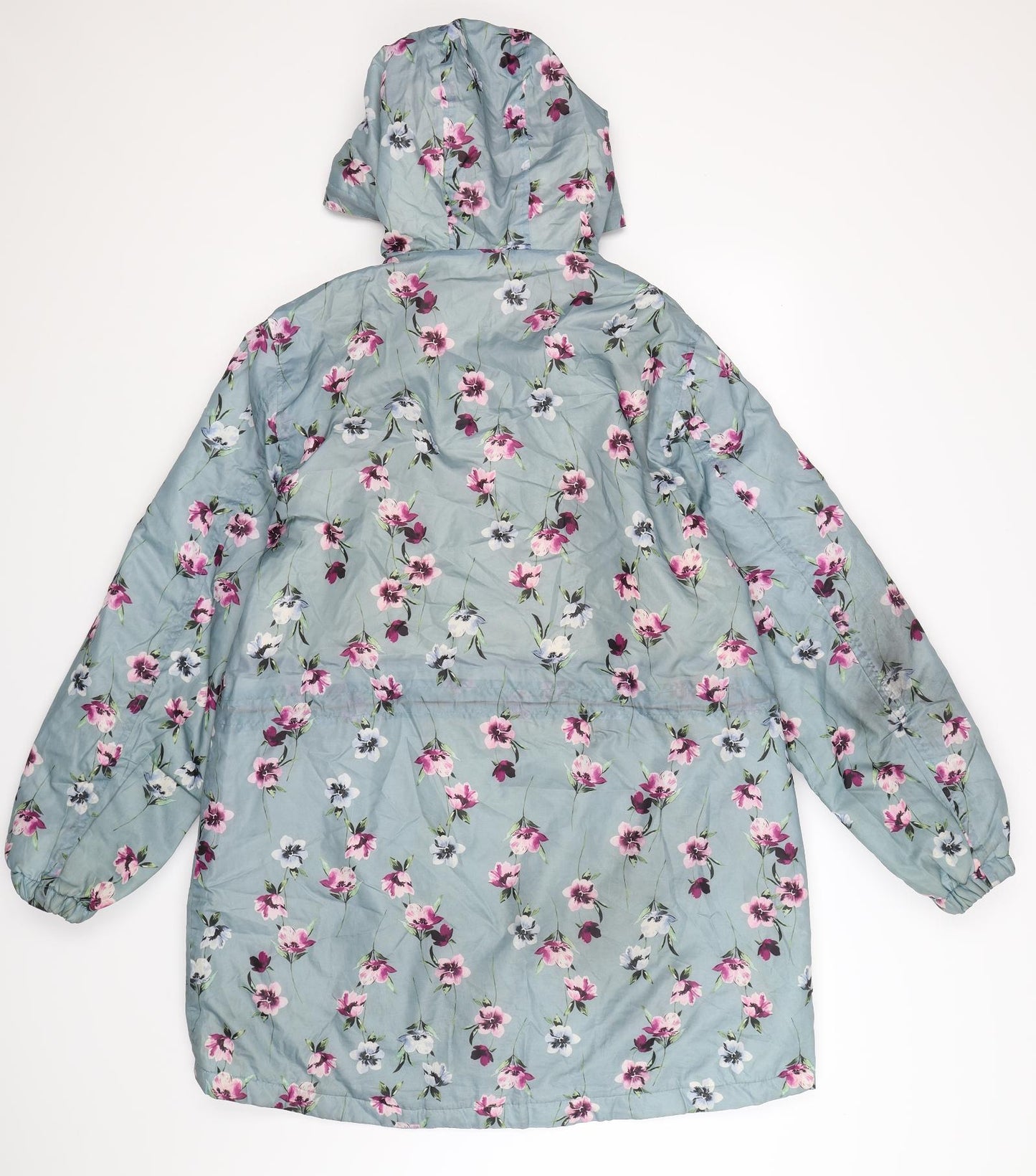 Cotton Traders Womens Grey Floral  Rain Coat Coat Size 16