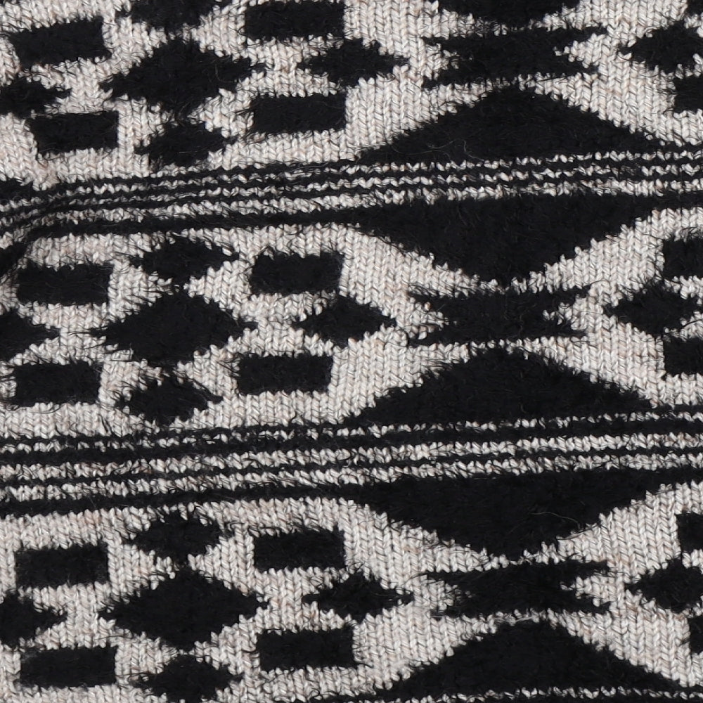 Marks and Spencer Womens Grey Geometric Knit Pullover Jumper Size 16
