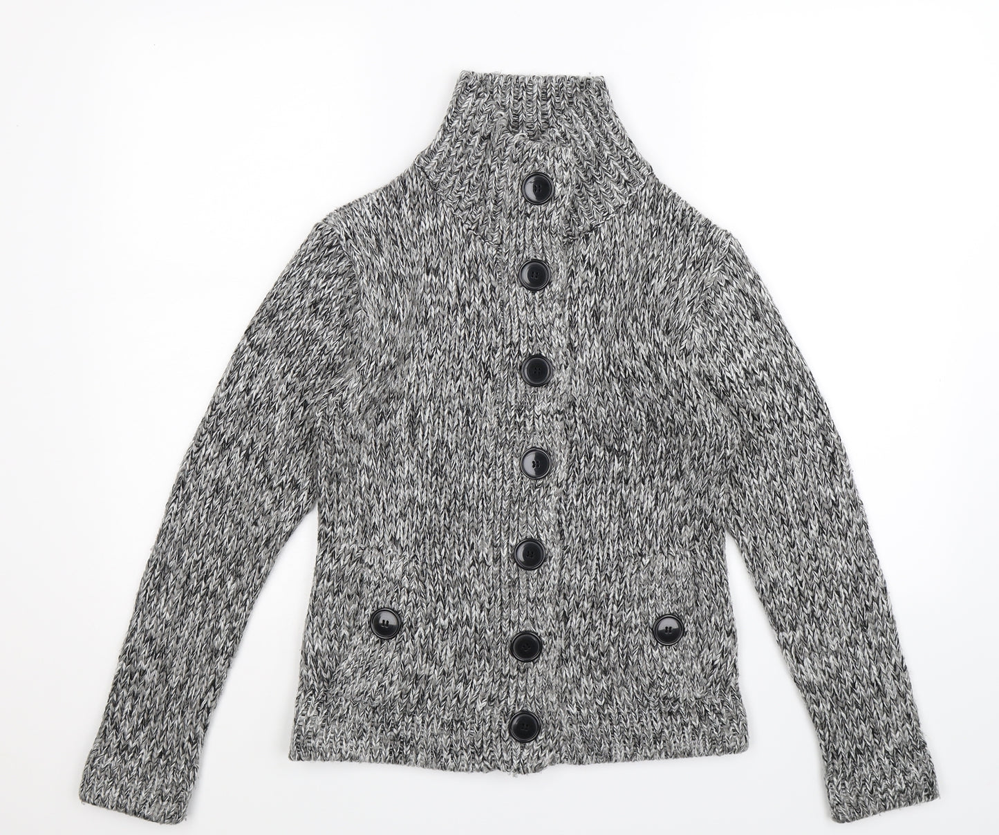 Image Womens Grey  Knit Cardigan Jumper Size M