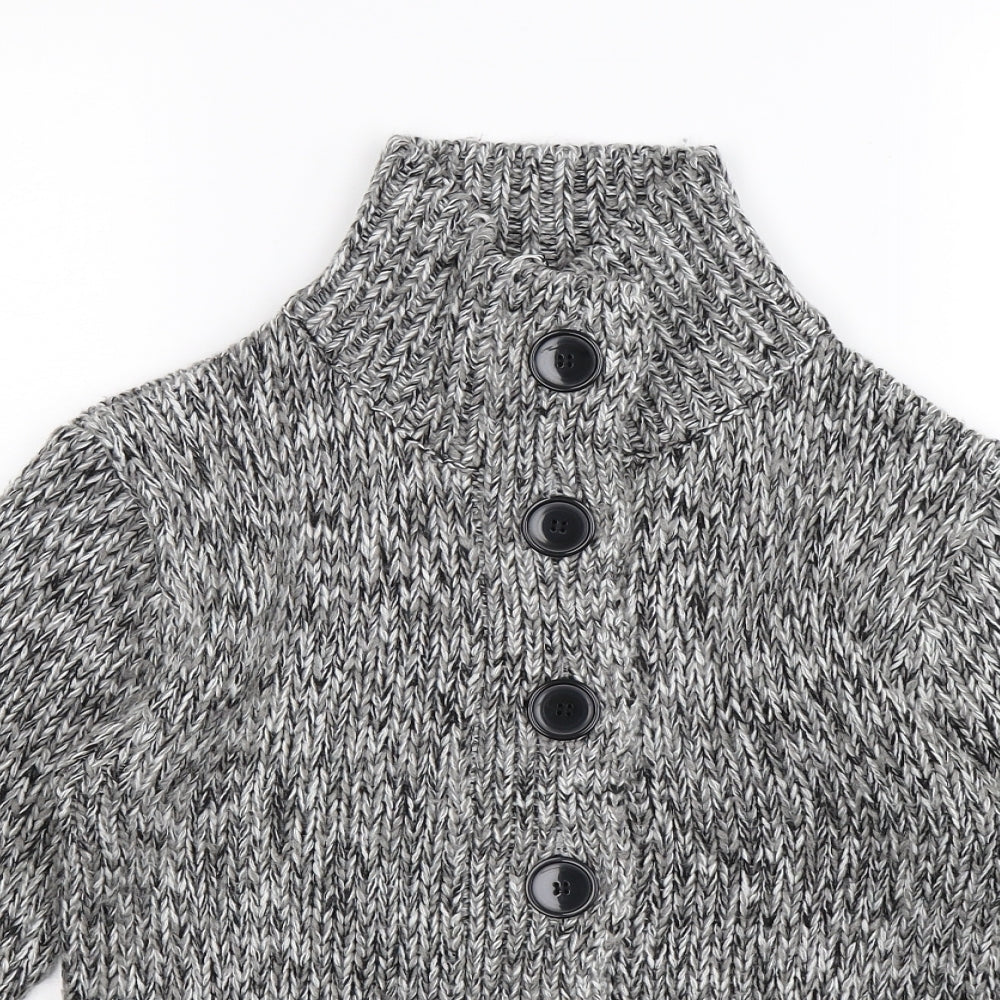 Image Womens Grey  Knit Cardigan Jumper Size M
