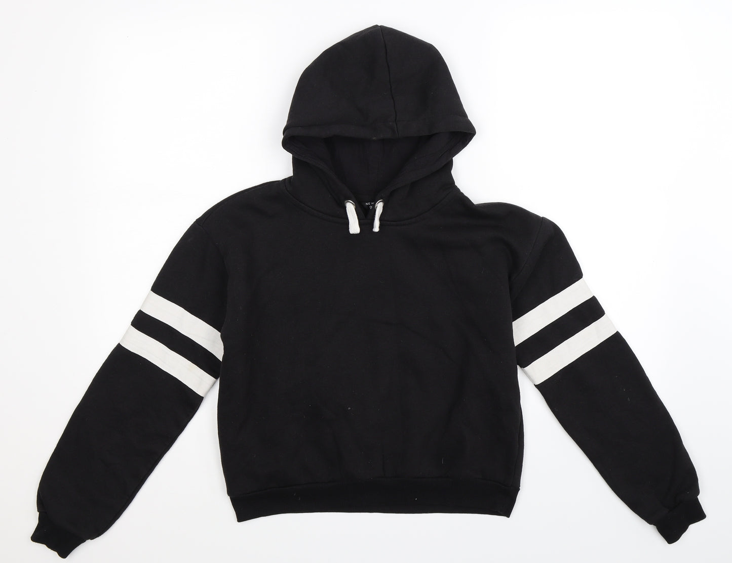 New Look Girls Black Striped  Pullover Hoodie Size 12-13 Years