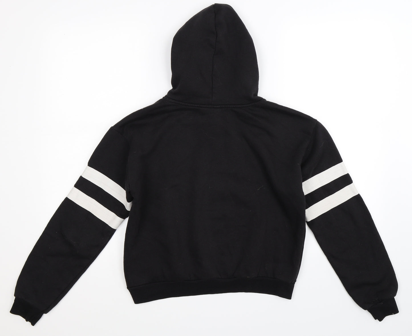 New Look Girls Black Striped  Pullover Hoodie Size 12-13 Years