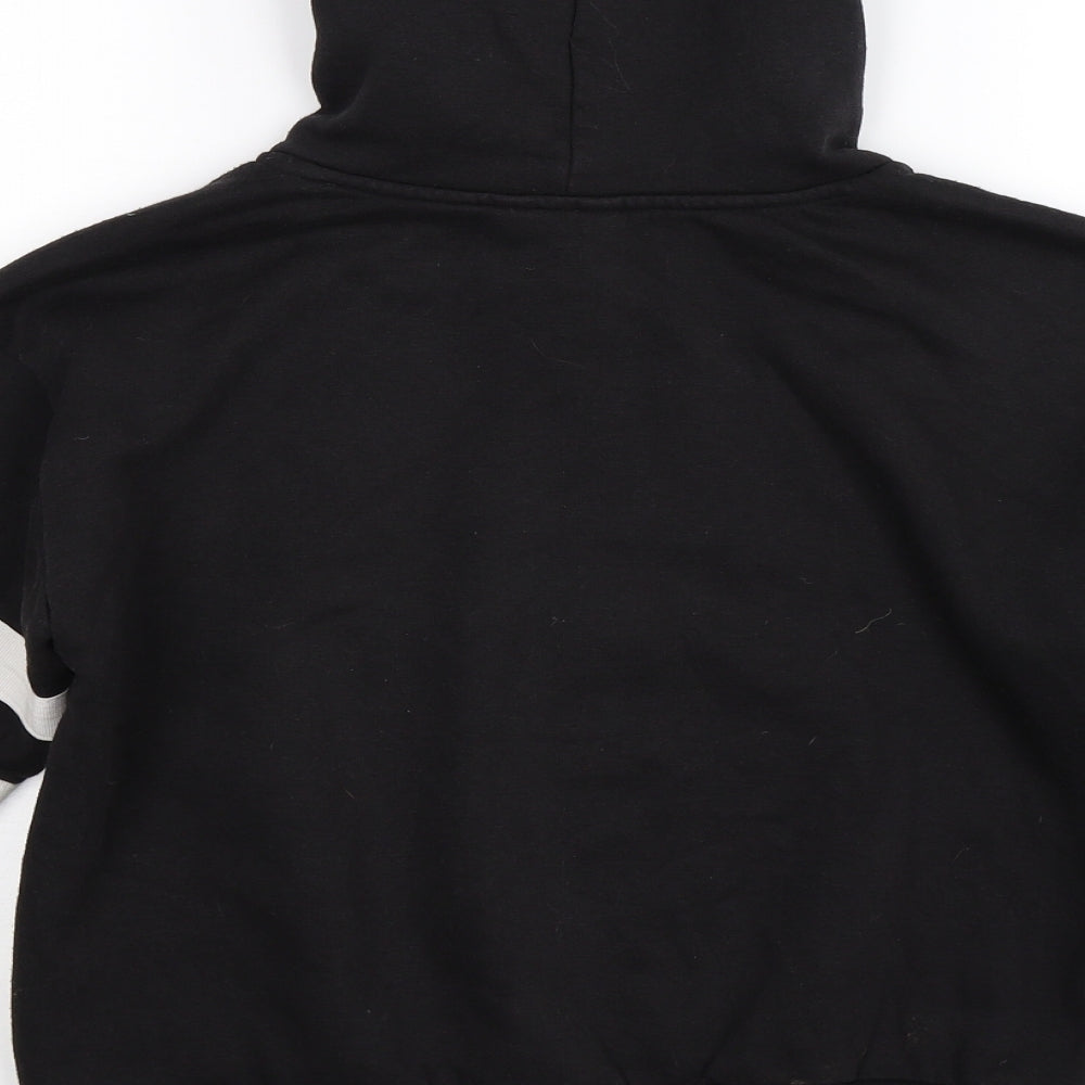 New Look Girls Black Striped  Pullover Hoodie Size 12-13 Years