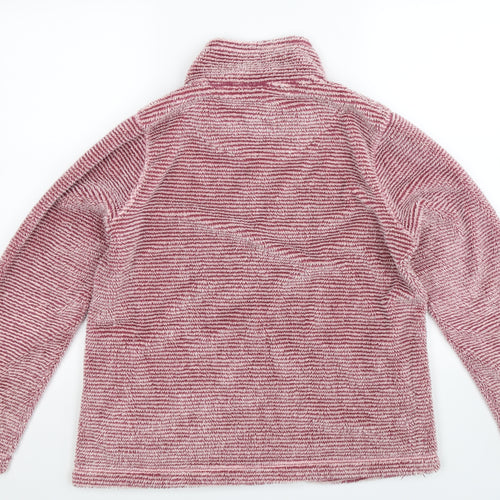 TU Womens Pink Striped Fleece Jacket  Size 14