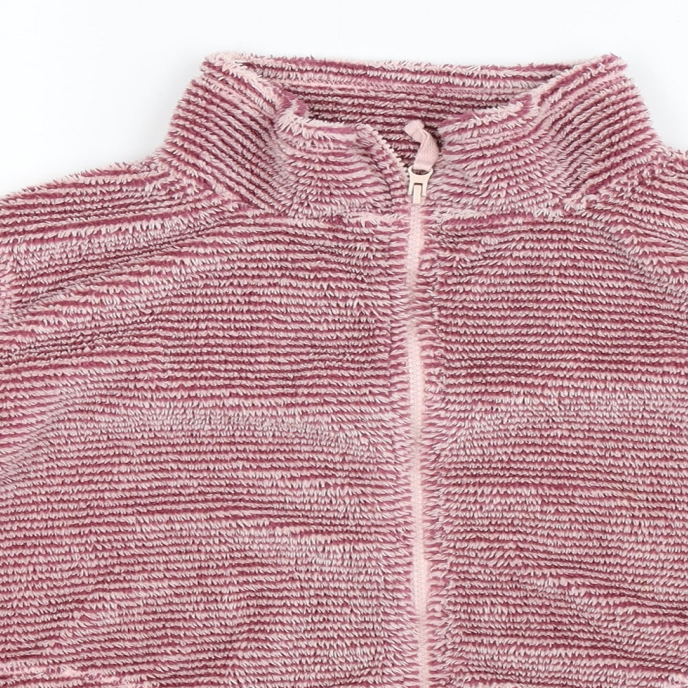 TU Womens Pink Striped Fleece Jacket  Size 14