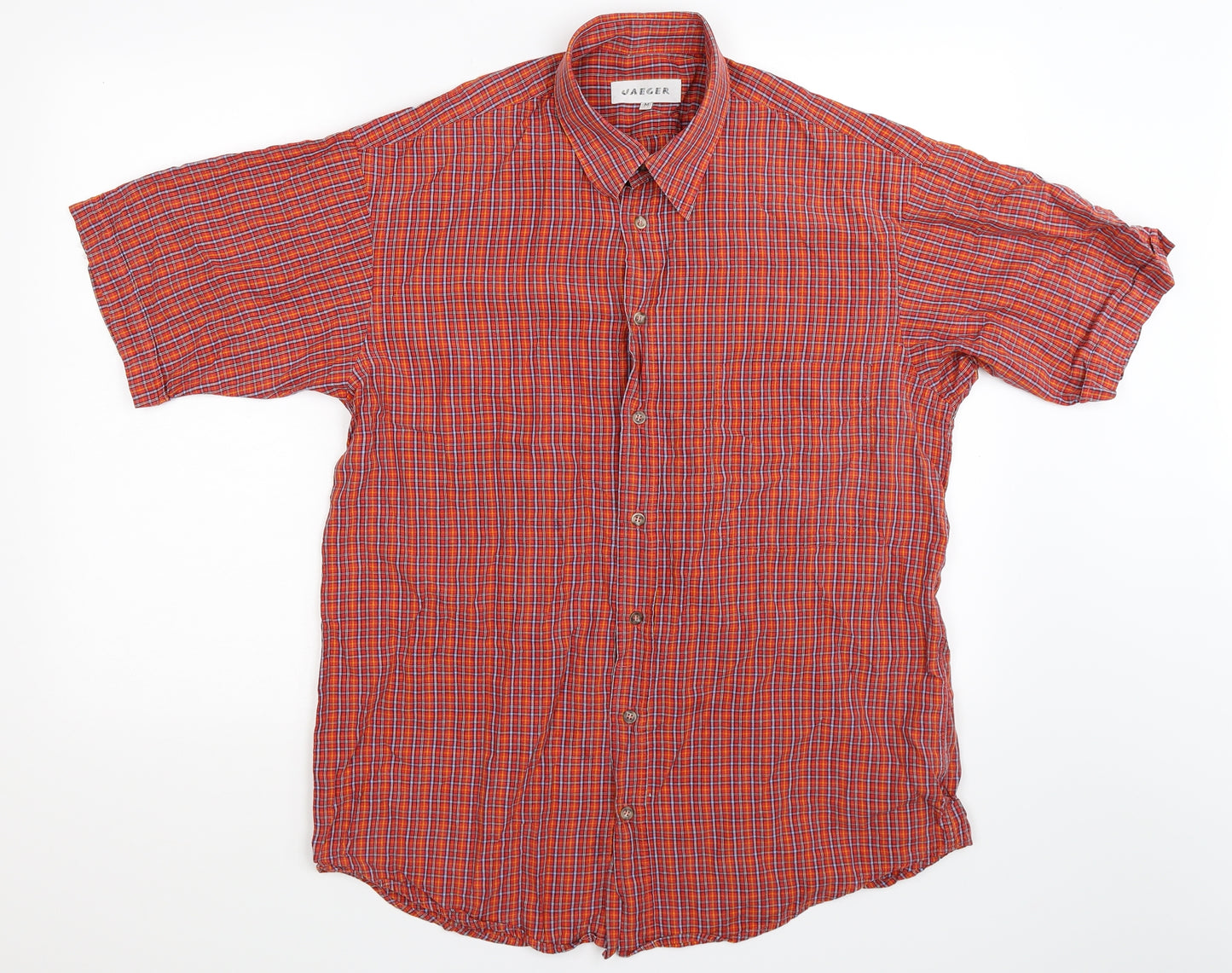 Jaeger Mens Multicoloured Check   Button-Up Size M