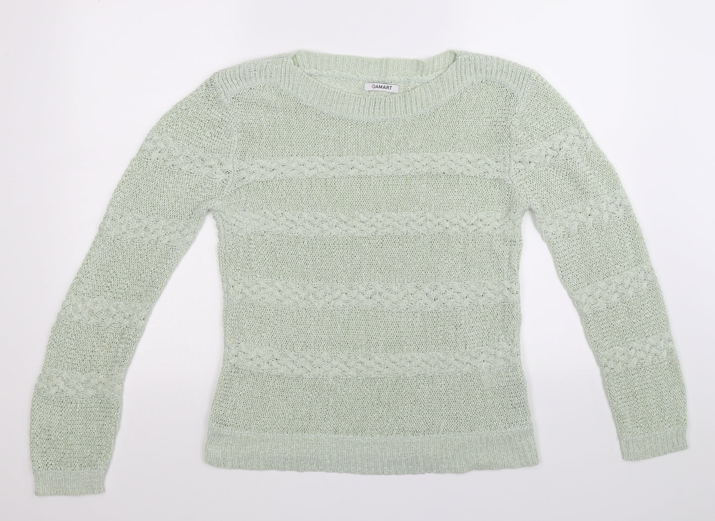 Damart Womens Green  Knit Pullover Jumper Size 10