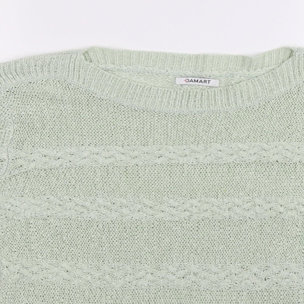 Damart Womens Green  Knit Pullover Jumper Size 10