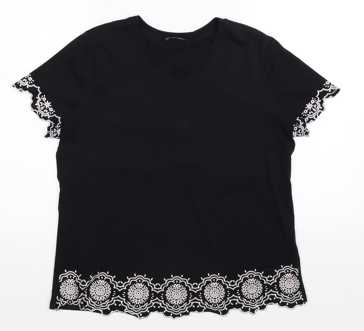 George Womens Black   Basic T-Shirt Size 16