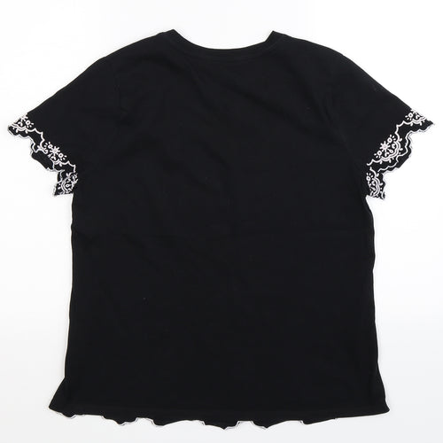 George Womens Black   Basic T-Shirt Size 16