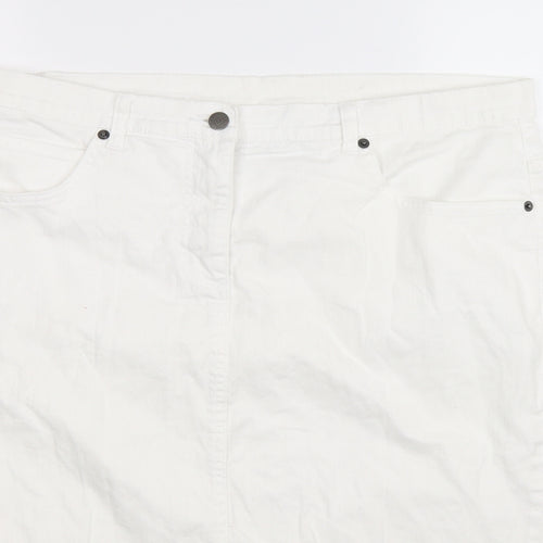 Madeleine Womens White  Denim Straight & Pencil Skirt Size 34 in