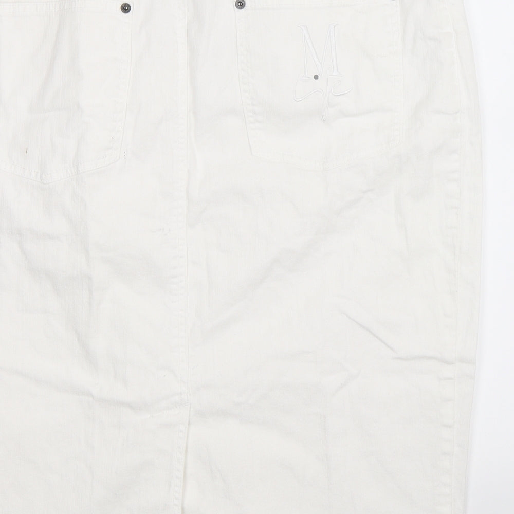 Madeleine Womens White  Denim Straight & Pencil Skirt Size 34 in