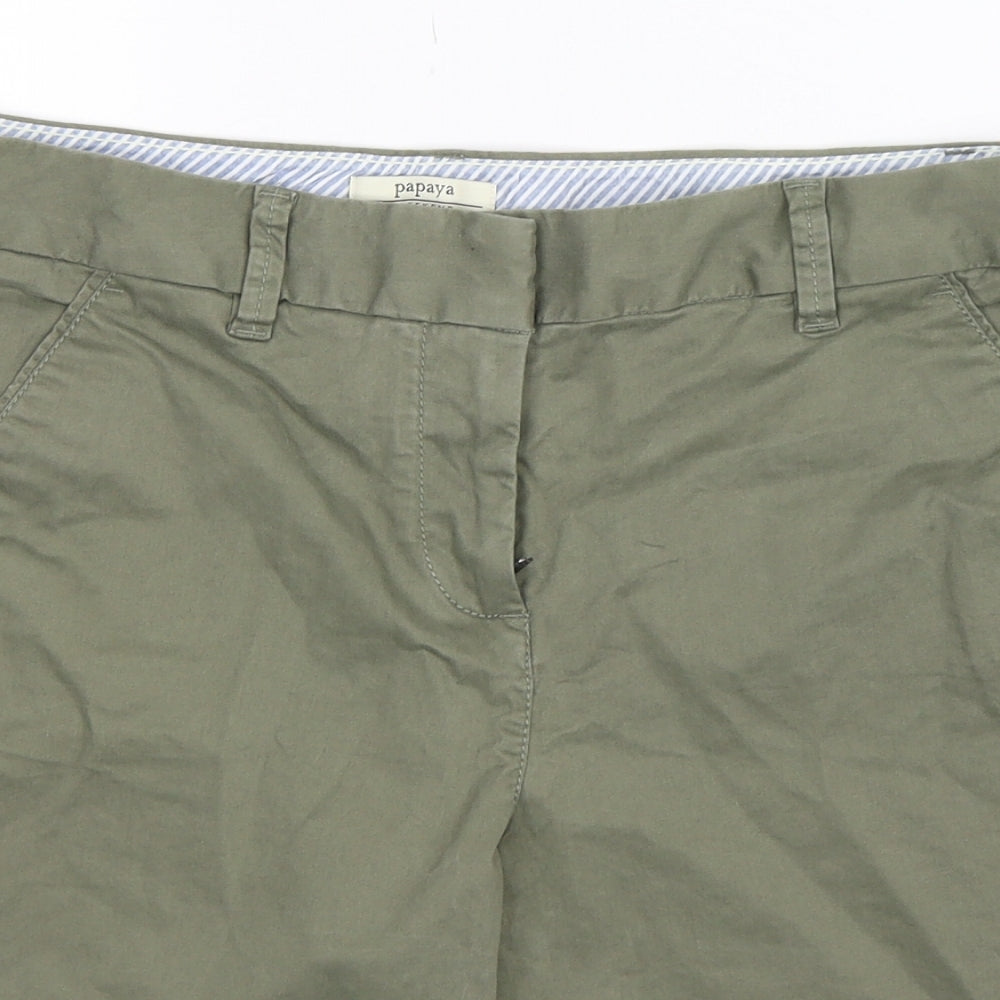 Papaya Womens Green   Chino Shorts Size 12