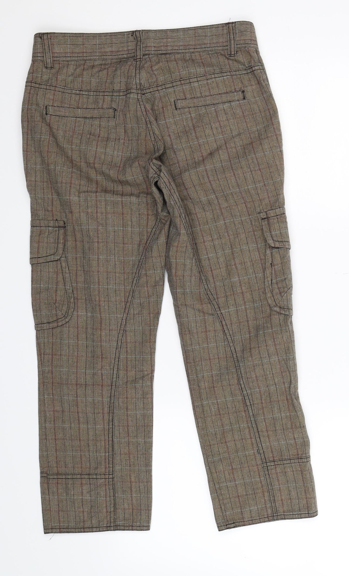 Mexx Womens Grey Check  Cropped Trousers Size 6 L23 in
