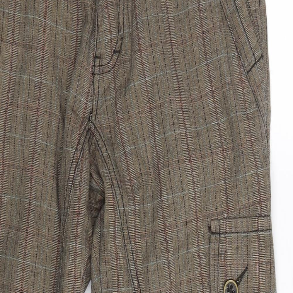 Mexx Womens Grey Check  Cropped Trousers Size 6 L23 in