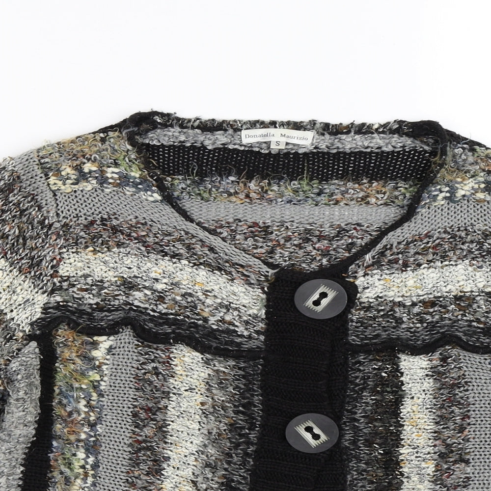 Donatella Maurizio Womens Multicoloured Striped Knit Cardigan Jumper Size S