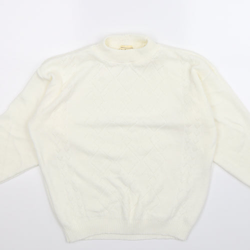 In Stitches Womens White  Knit Pullover Jumper Size 18