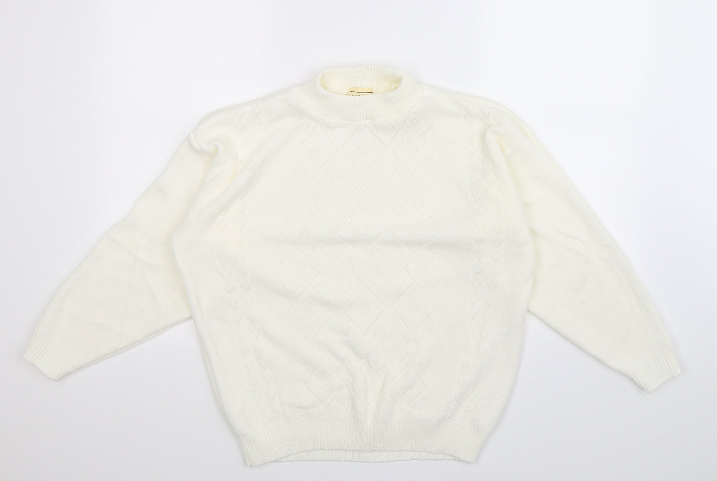 In Stitches Womens White  Knit Pullover Jumper Size 18