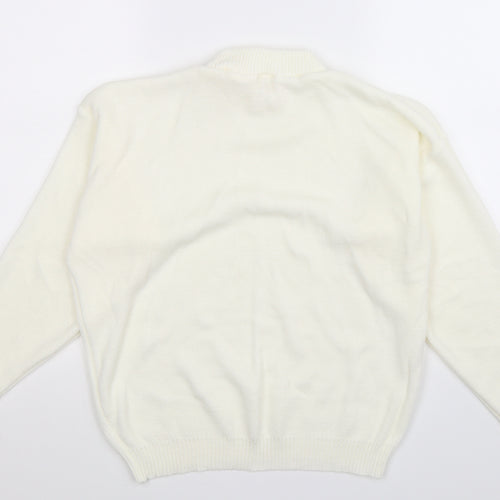 In Stitches Womens White  Knit Pullover Jumper Size 18