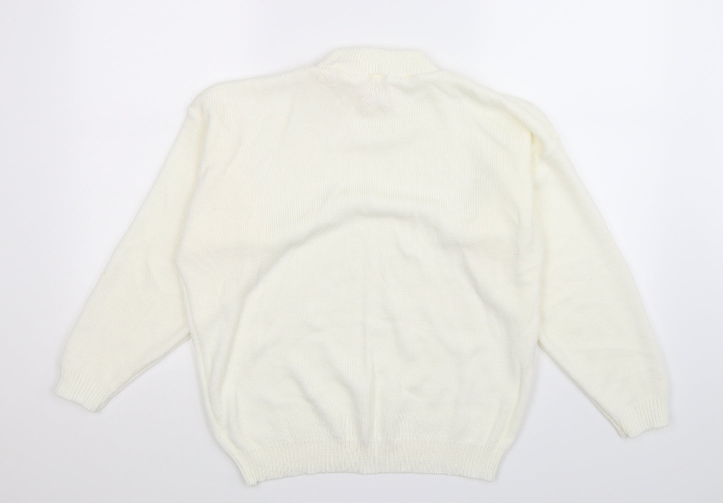 In Stitches Womens White  Knit Pullover Jumper Size 18