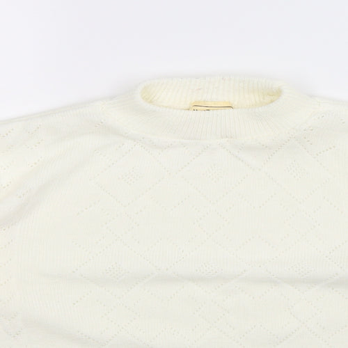 In Stitches Womens White  Knit Pullover Jumper Size 18