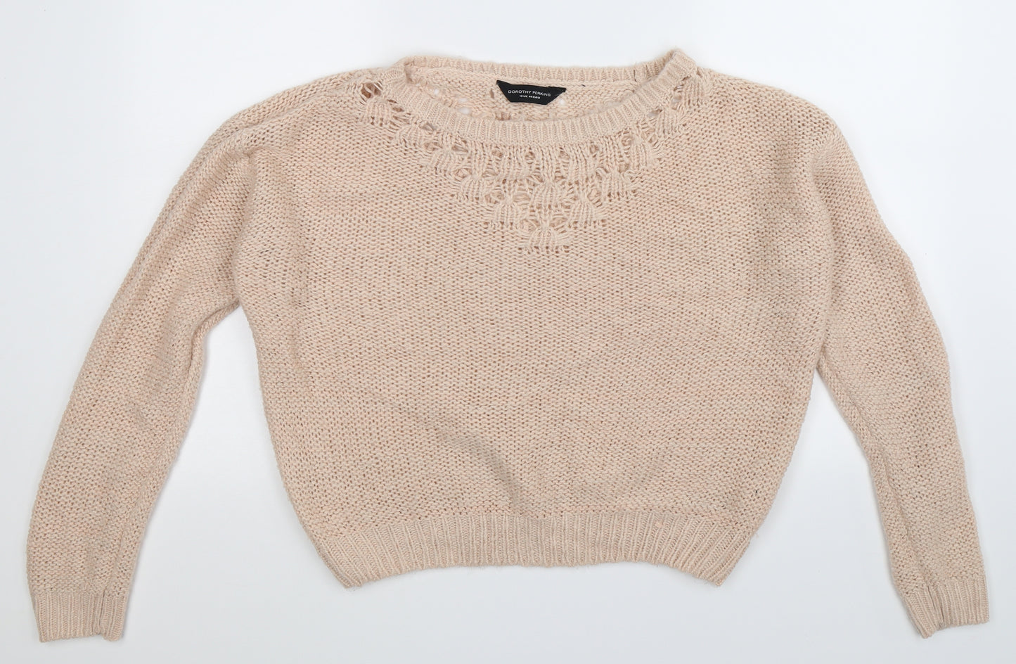 Dorothy Perkins Womens Beige  Knit Pullover Jumper Size 16