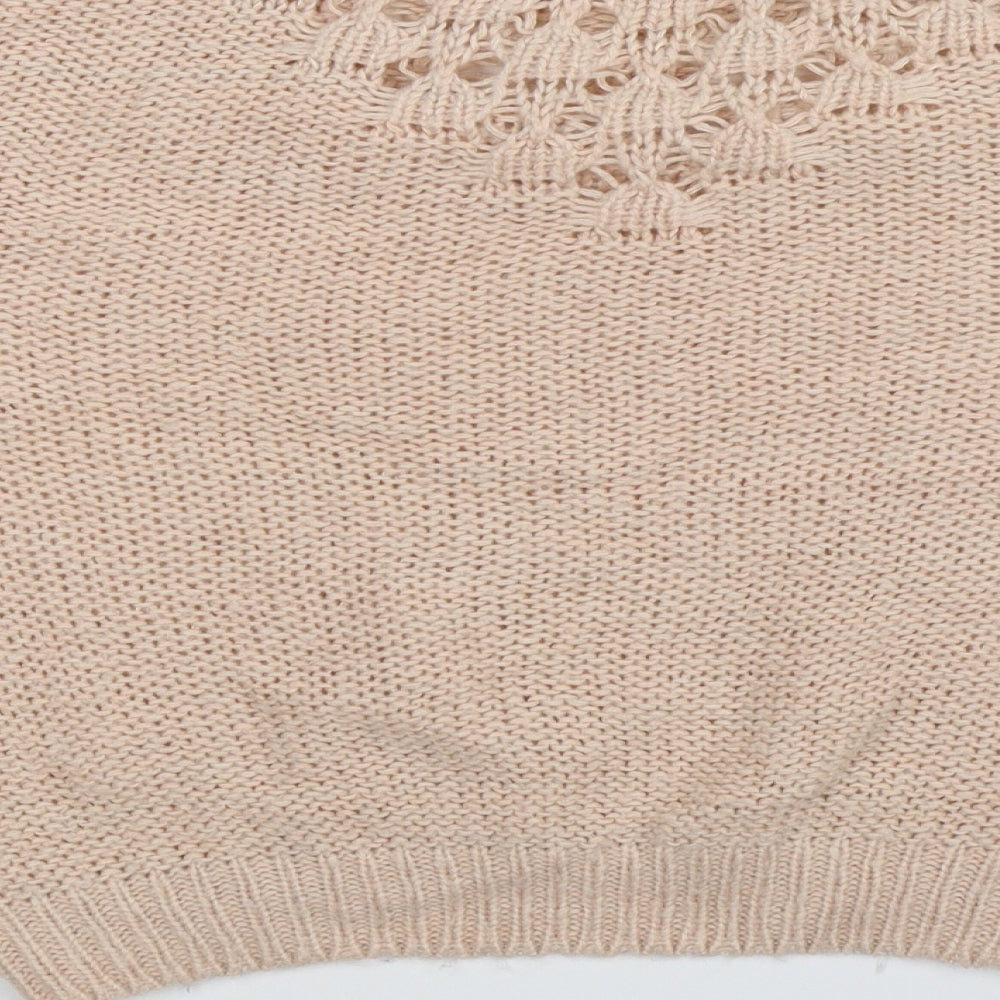 Dorothy Perkins Womens Beige  Knit Pullover Jumper Size 16